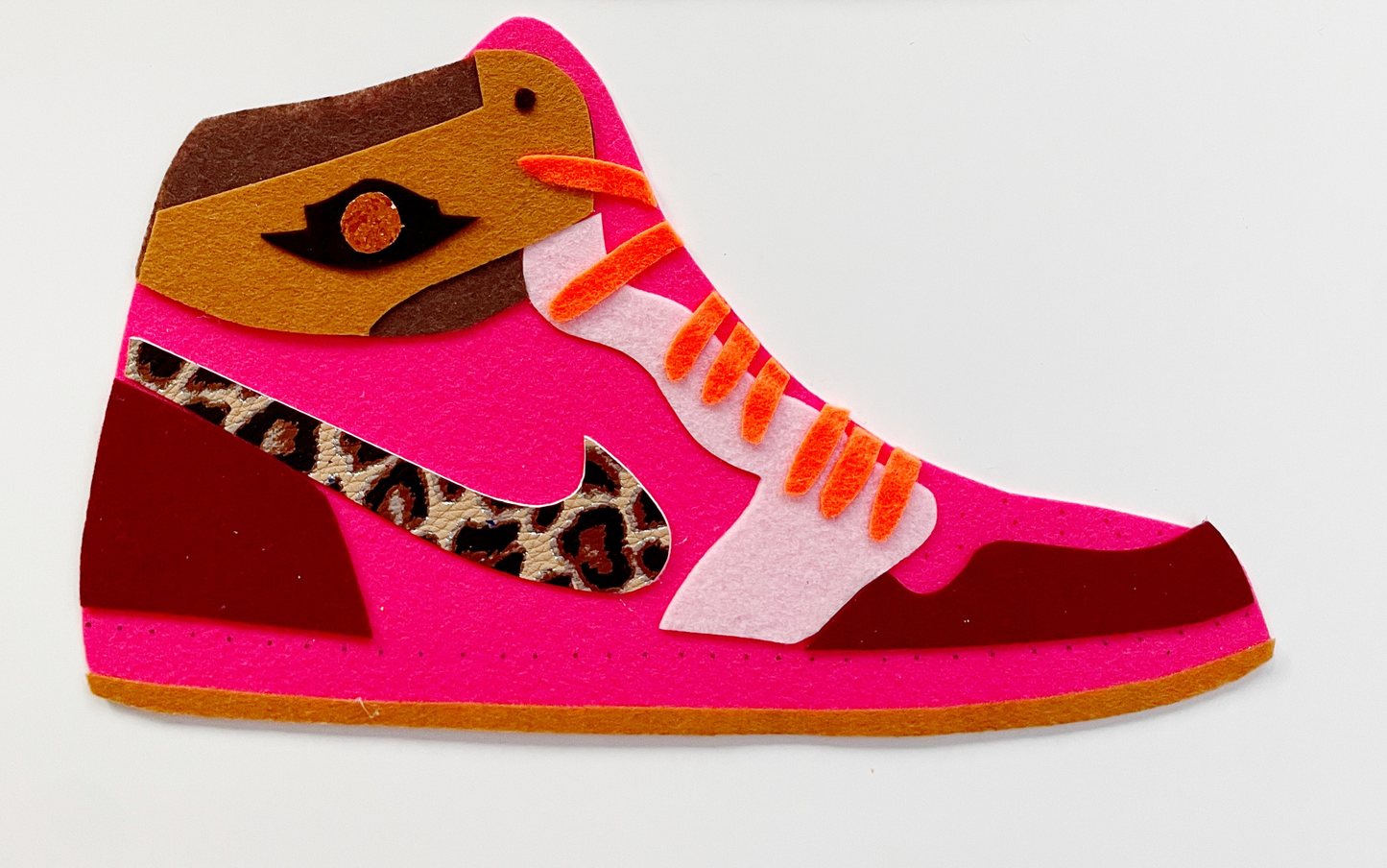 Custom Pink Swoosh Shoe Art - Version 2